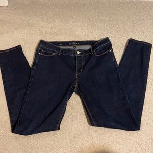 WHBM dark wash skinny jeans. Size 8L.